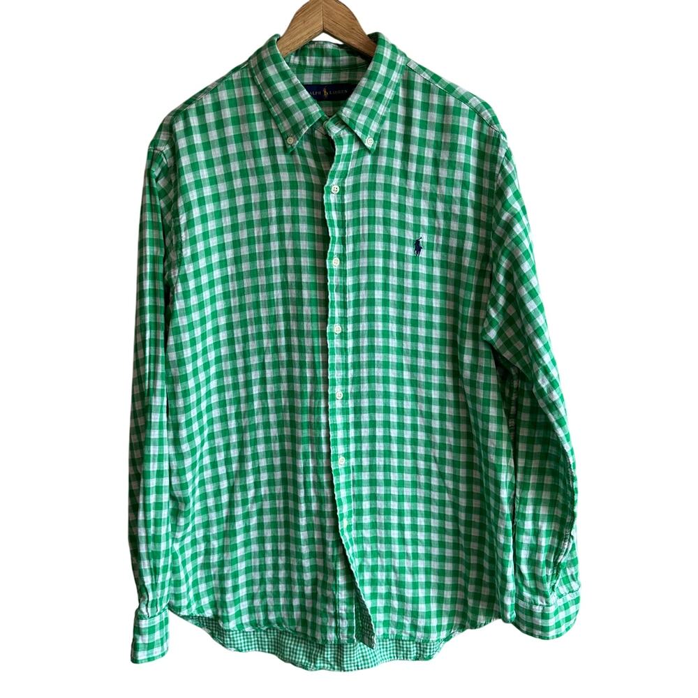 Ralph Lauren Men's Classic Fit Double Faced Gingham Button Down Shirt XL